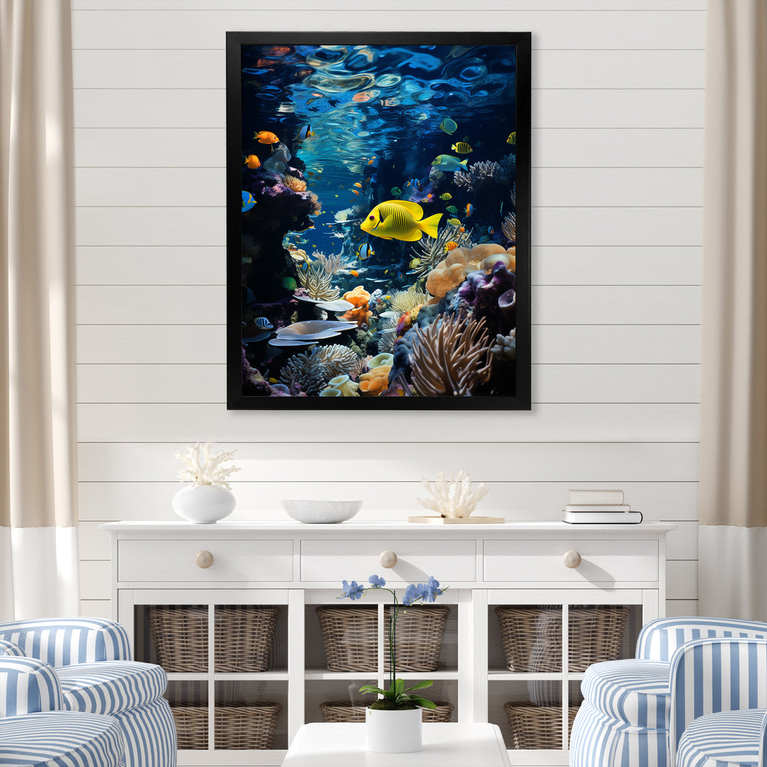 Blue butterfly fish Marine Grace - Butterfly Fish Bedroom Wall Art