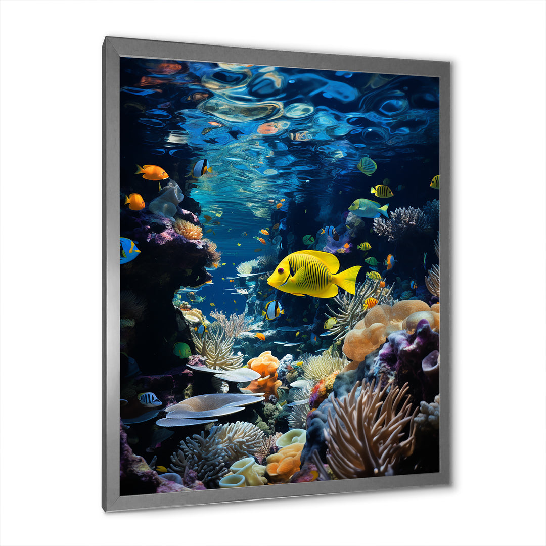 Blue butterfly fish Marine Grace - Butterfly Fish Bedroom Wall Art