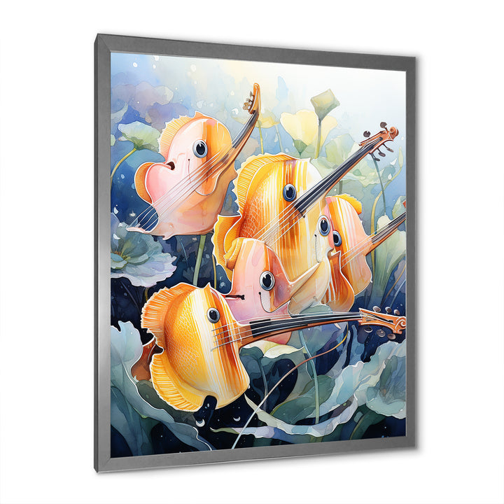 Orange butterfly fish melodic music - Butterfly Fish Canvas Wall Art