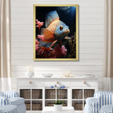 Coral Butterfly Fish expedition - Blue Butterfly Fish Wall Art
