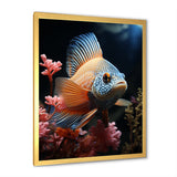 Coral Butterfly Fish expedition - Blue Butterfly Fish Wall Art