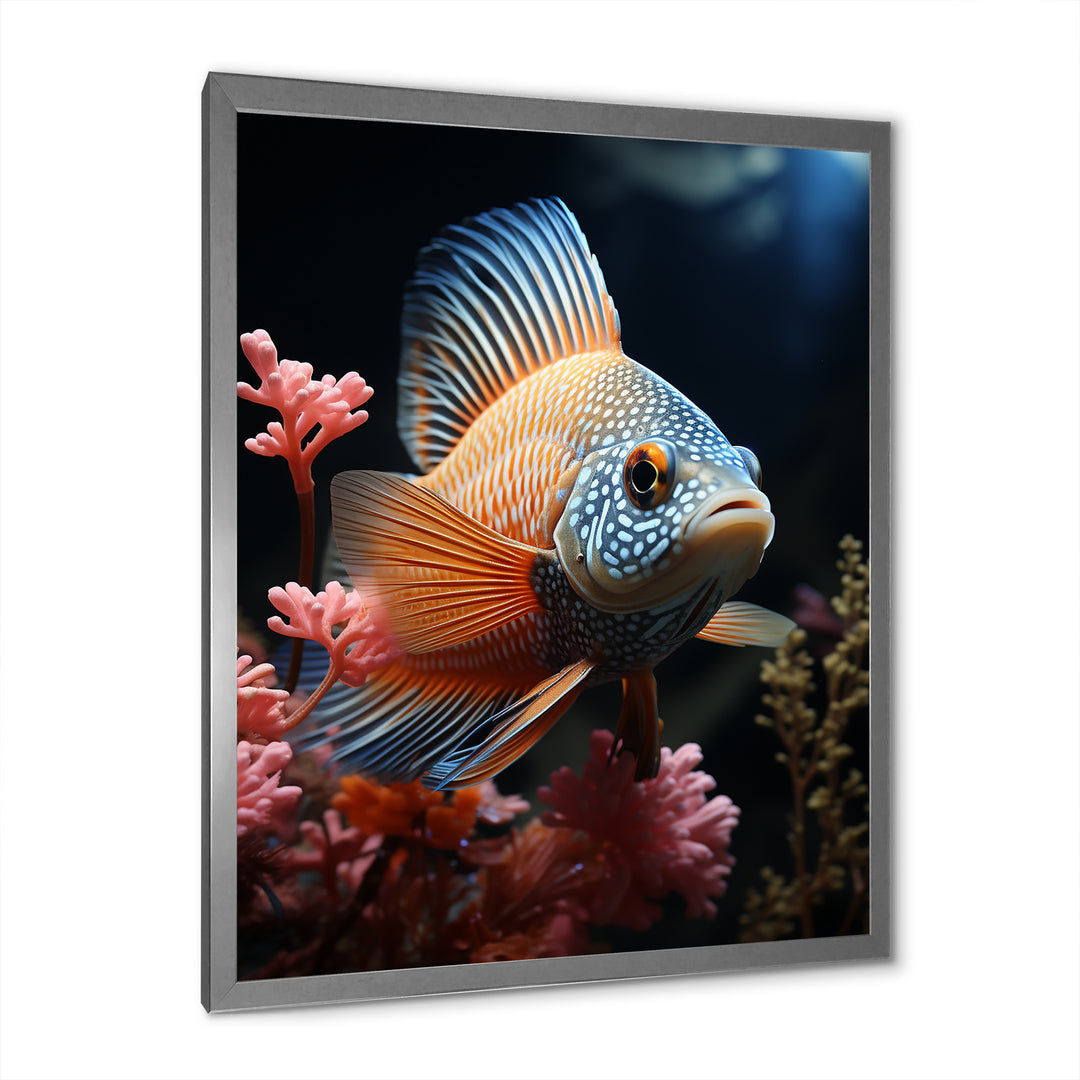 Coral Butterfly Fish expedition - Blue Butterfly Fish Wall Art
