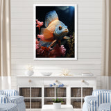 Coral Butterfly Fish expedition - Blue Butterfly Fish Wall Art