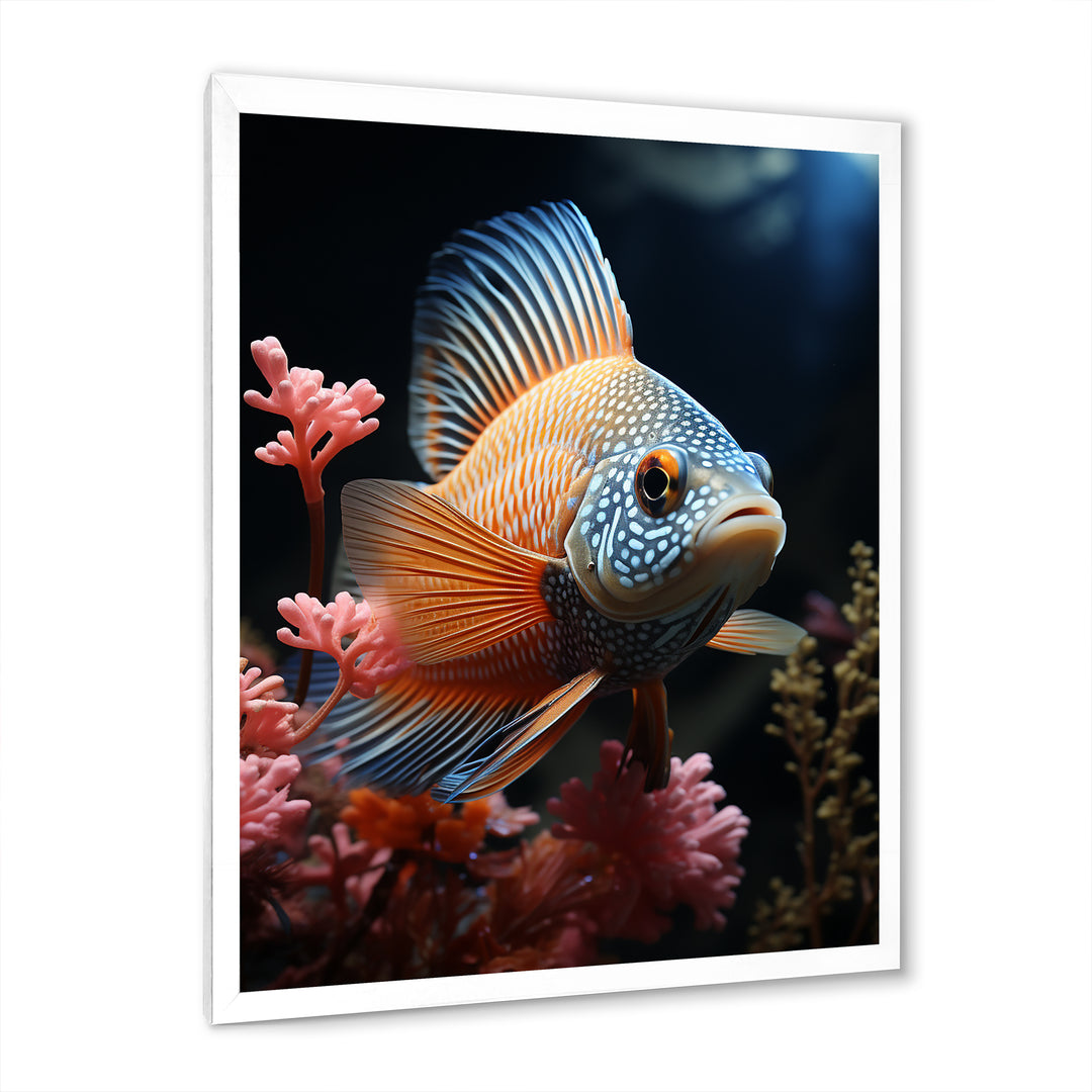 Coral Butterfly Fish expedition - Blue Butterfly Fish Wall Art