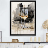 Black and white Champagne glass Essence II - Food & Beverage Canvas Wall Art