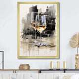 Black and white Champagne glass Essence II - Food & Beverage Canvas Wall Art