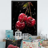 Black and red Cherry Delight 1 - Floral Canvas Wall Art