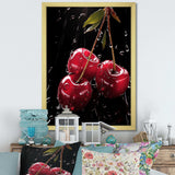 Black and red Cherry Delight 1 - Floral Canvas Wall Art