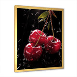 Black and red Cherry Delight 1 - Floral Canvas Wall Art