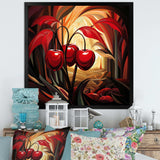 Summer Cherries cubic design II - Floral Canvas Wall Art