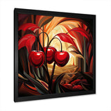 Summer Cherries cubic design II - Floral Canvas Wall Art