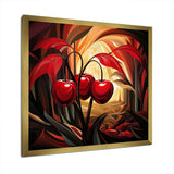 Summer Cherries cubic design II - Floral Canvas Wall Art