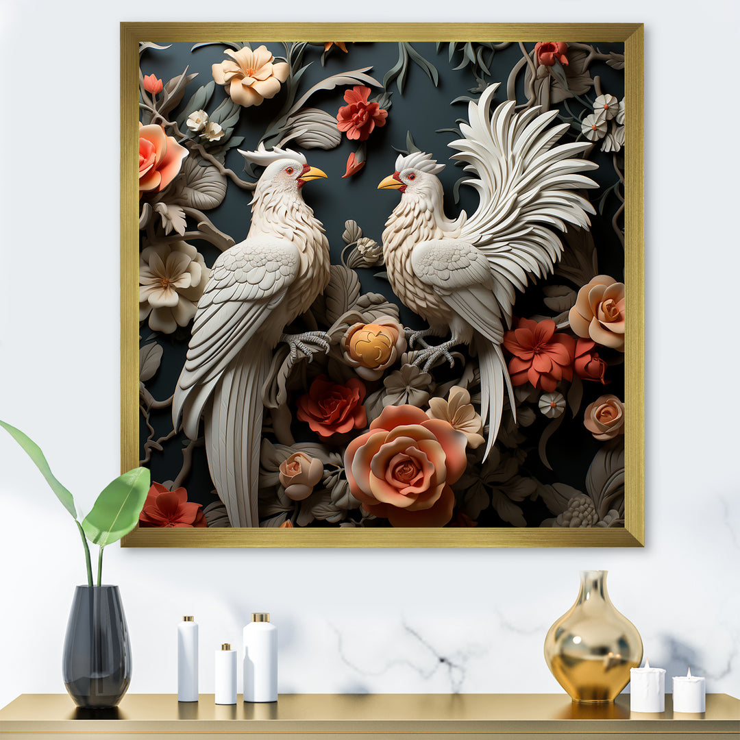 Love white and blue chicken plumage - Chicken Bedroom Wall Art