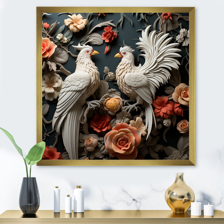 Love white and blue chicken plumage - Chicken Bedroom Wall Art