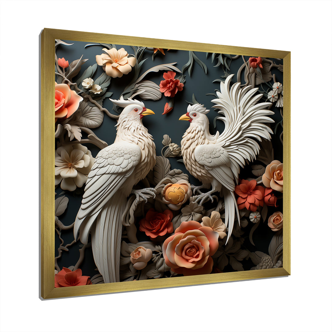 Love white and blue chicken plumage - Chicken Bedroom Wall Art