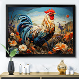 Rooster floral farm meadow - Rooster Wall Decor