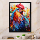 Colorful Rooster popart - Animals Canvas Wall Art