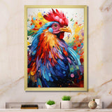 Colorful Rooster popart - Animals Canvas Wall Art