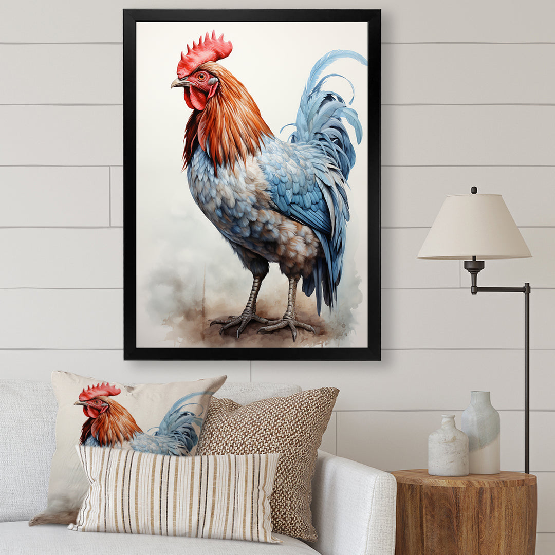 Strutting Rooster majesty - Chicken Framed Canvas Art