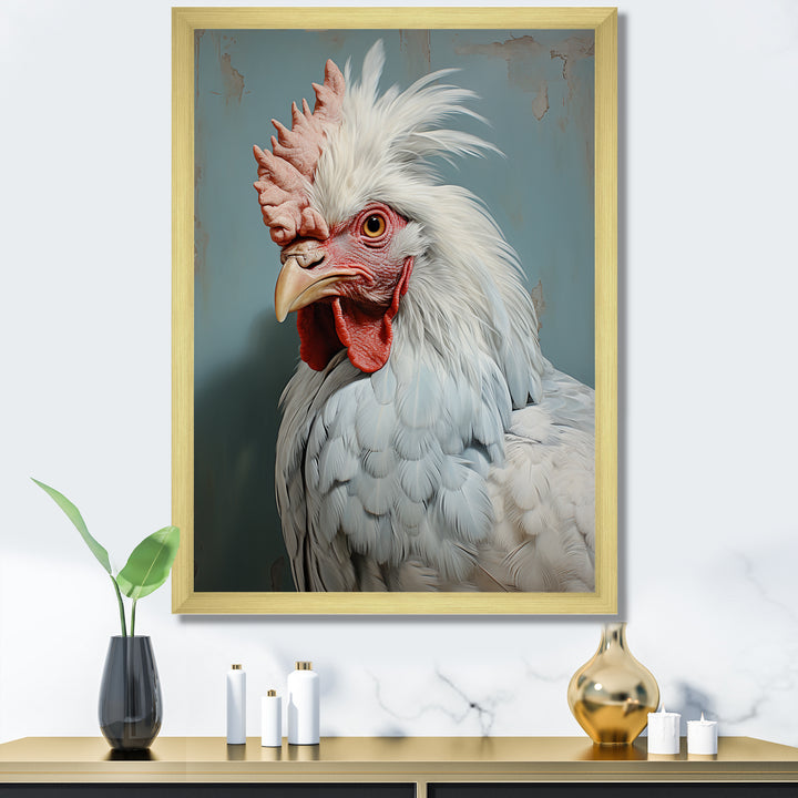 Majestic Rooster Portrait - Chicken Large Canvas Wall Art