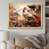 Japan beige and red Rooster - Rooster Living Room Wall Art