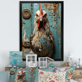 Farmhouse barn  rooster portrait III - Animals Canvas Wall Art