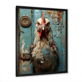 Farmhouse barn  rooster portrait III - Animals Canvas Wall Art