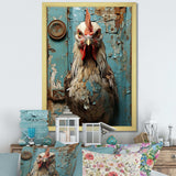 Farmhouse barn  rooster portrait III - Animals Canvas Wall Art