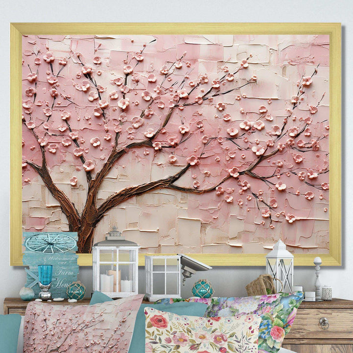 Cherry Blossom Whisper pink and white - Floral Canvas Wall Art