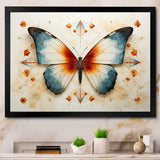 Orange and blue Butterfly pattern - Butterfly Bedroom Wall Art
