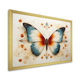 Orange and blue Butterfly pattern - Butterfly Bedroom Wall Art