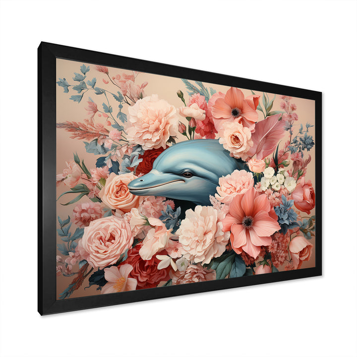 Floral Dance of the Dolphins - Coastal Animal Wall Decor