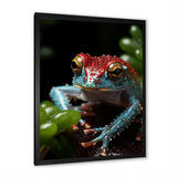 Jumping frog Hideaway - Blue Coastal Animal Wall Art