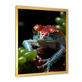Jumping frog Hideaway - Blue Coastal Animal Wall Art