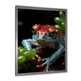 Jumping frog Hideaway - Blue Coastal Animal Wall Art