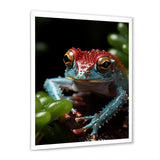 Jumping frog Hideaway - Blue Coastal Animal Wall Art