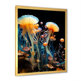Yellow Jellyfish Drift - Yellow Coastal Animal Wall Art