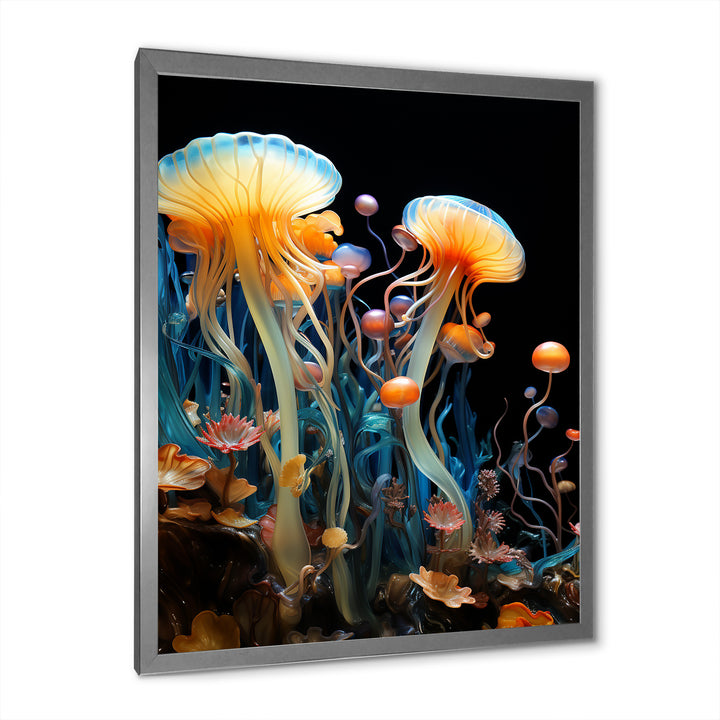 Yellow Jellyfish Drift - Yellow Coastal Animal Wall Art