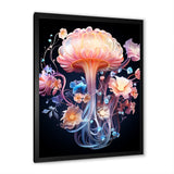 Pink and blue Jellyfish Drift - Coastal Animal Framed Canvas Art