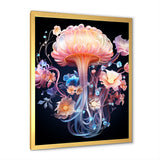 Pink and blue Jellyfish Drift - Coastal Animal Framed Canvas Art