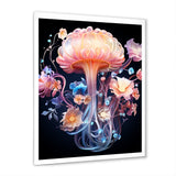 Pink and blue Jellyfish Drift - Coastal Animal Framed Canvas Art