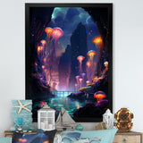 Purple and pink Jellyfish Drift - Coastal Animal Large Canvas Wall Art