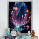 Purple and pink Jellyfish Drift - Coastal Animal Large Canvas Wall Art