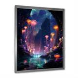 Purple and pink Jellyfish Drift - Coastal Animal Large Canvas Wall Art