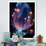 Purple and pink Jellyfish Drift - Coastal Animal Large Canvas Wall Art