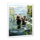 Otters Playtime - Coastal Animal Canvas Wall Art