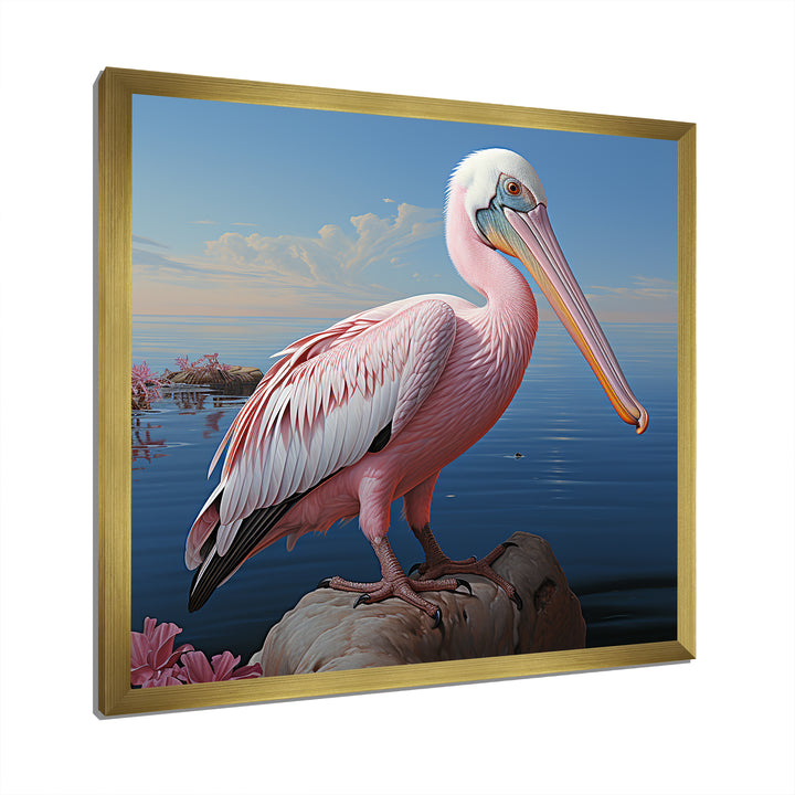 Pink Pelican Poise - Coastal Animal Wall Decor