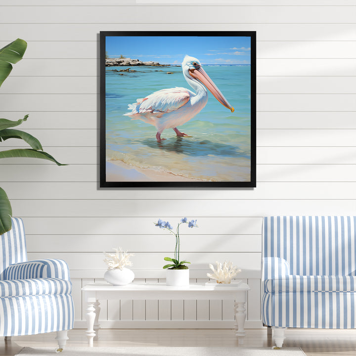 Tropical Pelican Poise - Coastal Animal Wall Art Prints