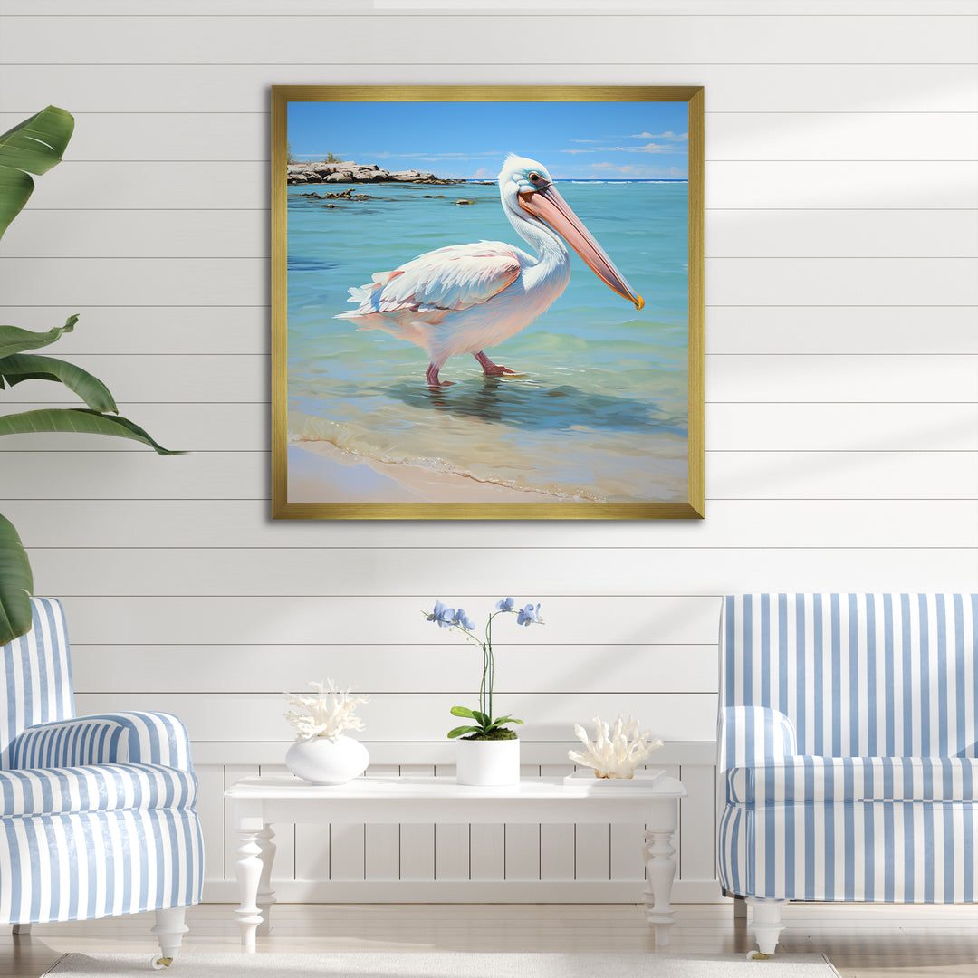Tropical Pelican Poise - Coastal Animal Wall Art Prints