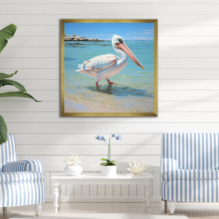 Tropical Pelican Poise - Coastal Animal Wall Art Prints